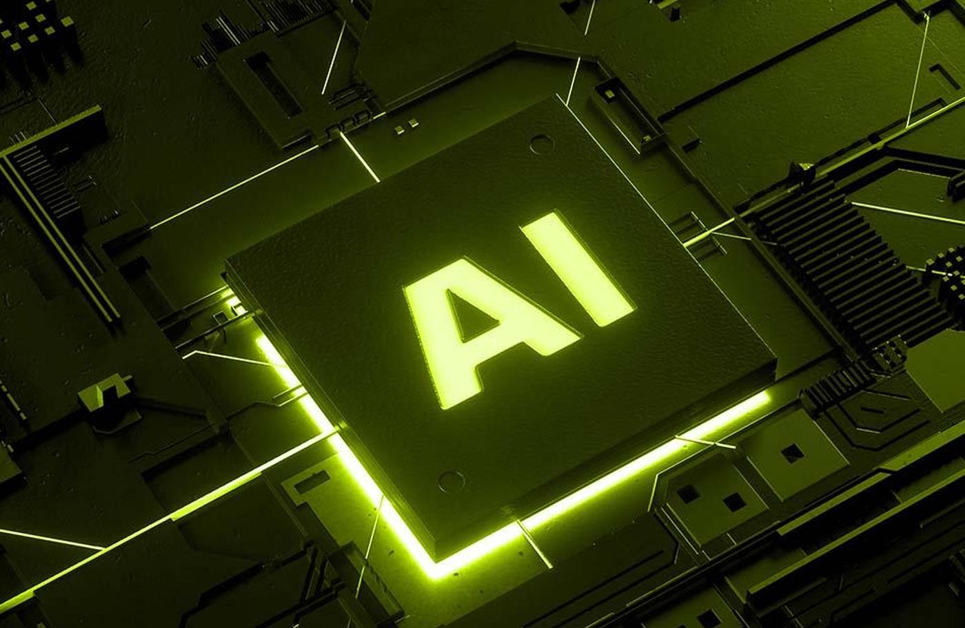Close up of an AI computer chip